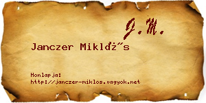 Janczer Miklós névjegykártya