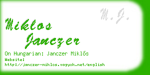 miklos janczer business card